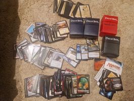 Gros lot cartes Magic The Gathering, jetons, 4 Deck-Box