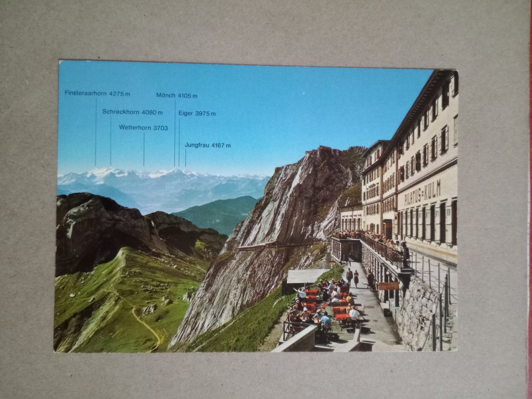 Cartoline postali: AK Terrasse Pilatus Kulm – Usato da Küttigen venduto da Melisch1000