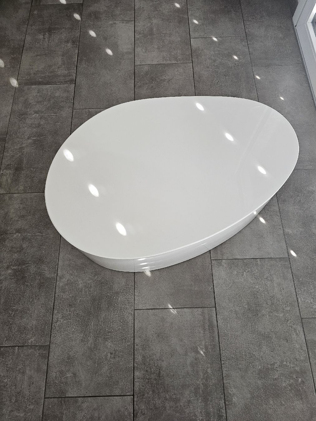 Tavoli: Table basse blanche design Ovale "Galet" 90x60x26cm – Usato da Epautheyres venduto da nico846 4