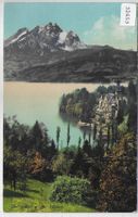 Schloss-Hotel Hertenstein und der Pilatus - Litho