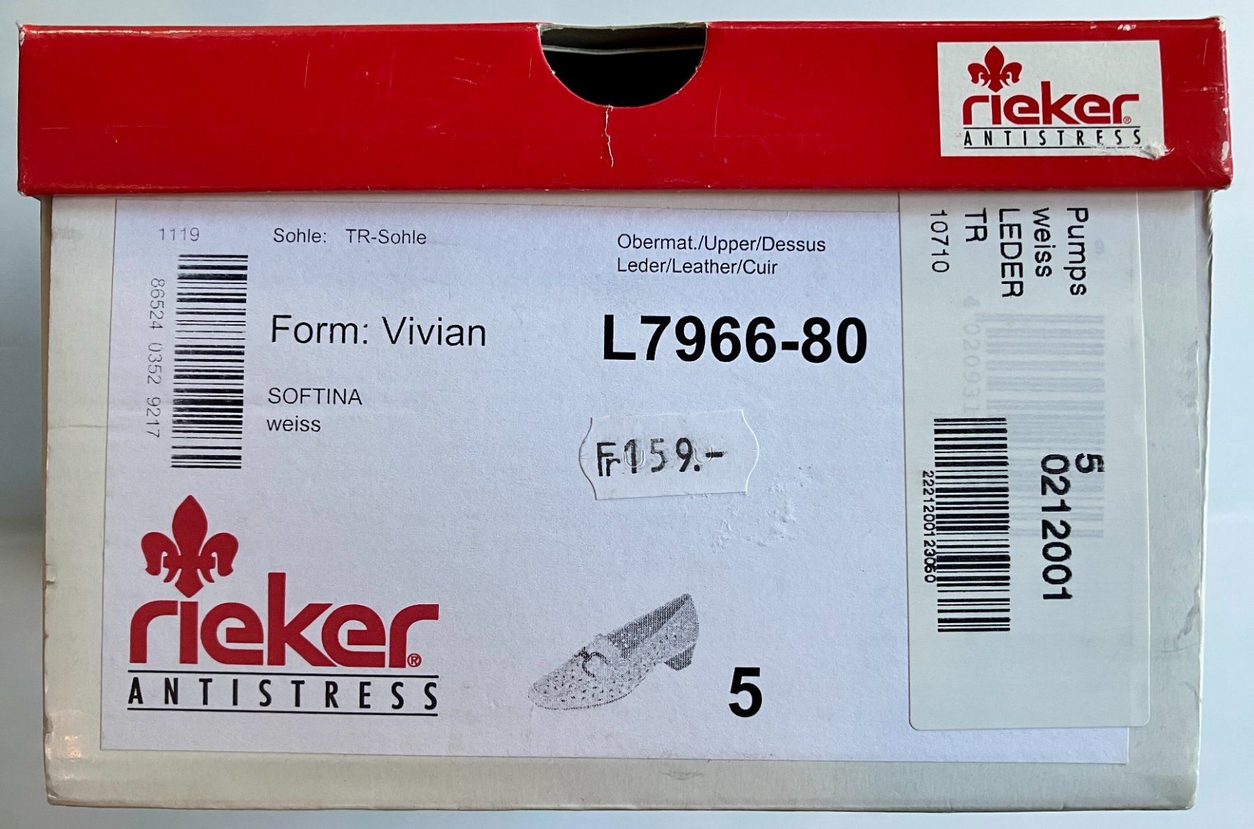 Rieker Scarpe da donna: Chaussures Rieker blanches élégantes, pointure 38 – Usato da Chêne-Bougeries venduto da Vintage-Era 3