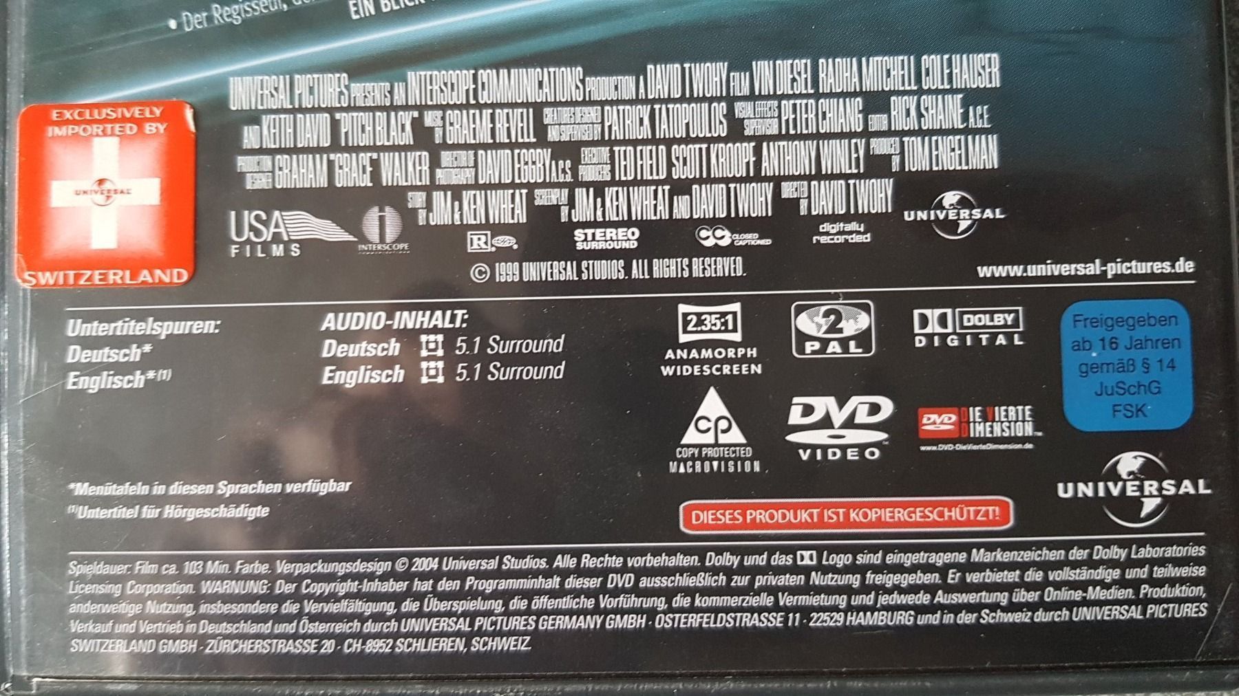 Tutti i DVDs: DVD pitch Black / Vin Diesel – Usato da Oetwil am See venduto da fineli2 1