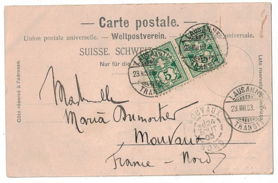 Cartoline postali: Lausanne, circulée 1903 – Usato da Frauenfeld venduto da POML 1