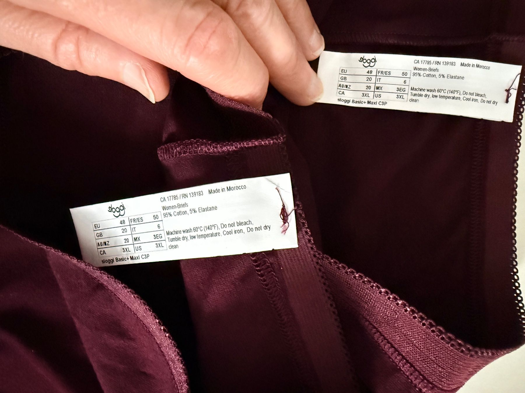 Sloggi Altra biancheria intima: SLOGGI, Maxi Slip BASIC, Grösse 48, 2 Stück in Dunkelrot – Nuovo e nell'imballaggio originale da Rudolfstetten venduto da gst_g7xl 1