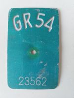 Velonummer GR 54 plaque Velo Graubünden