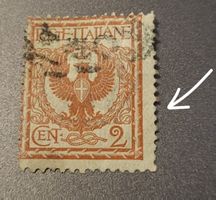 Italien 1901 briefmarke abart dezentriert