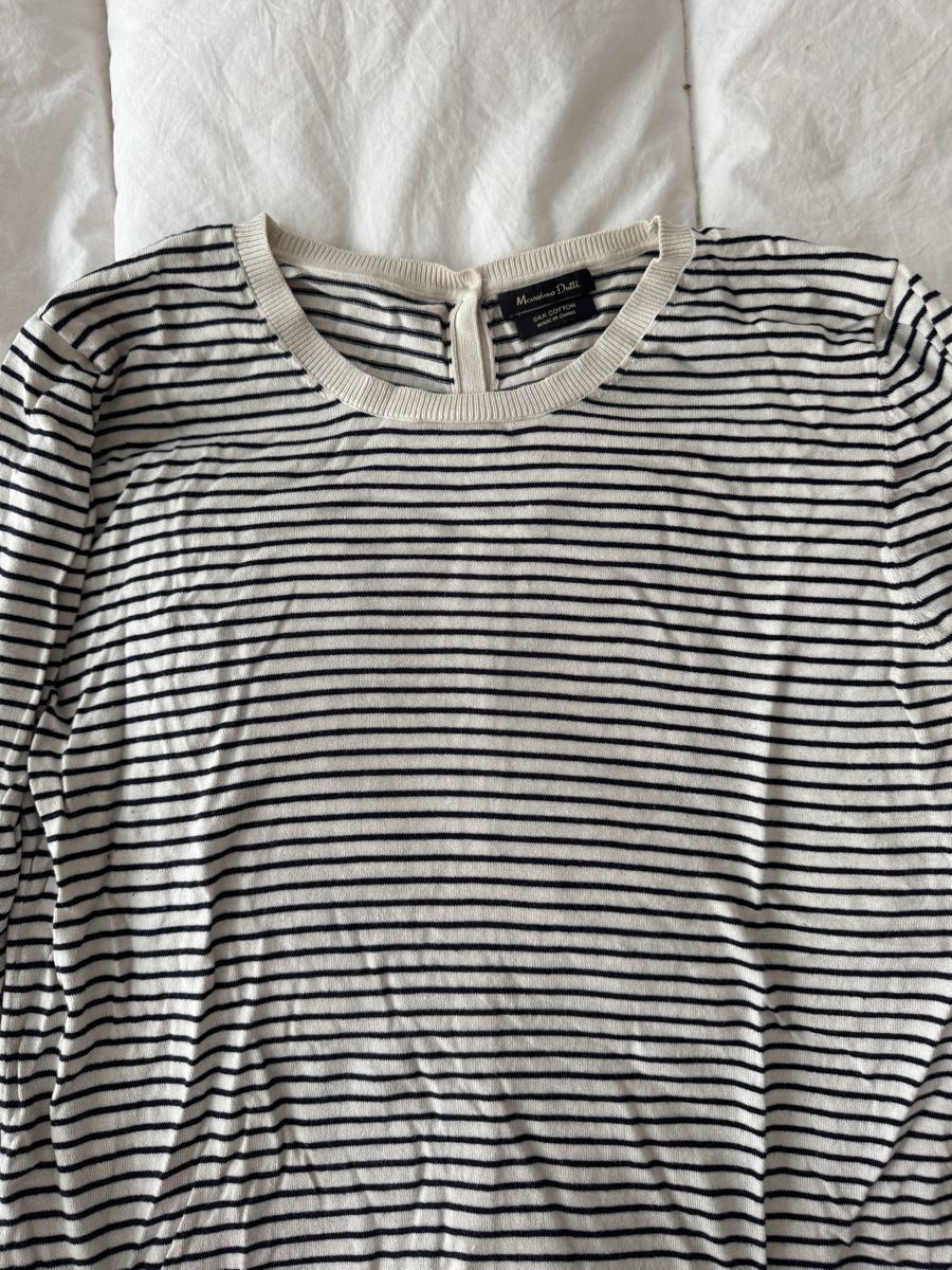 Massimo Dutti Pulls & Sweat-shirts: Pull Massimo Dutti rayé coton & soie Taille M – D'occasion à Genève par lejardindesvetements 1