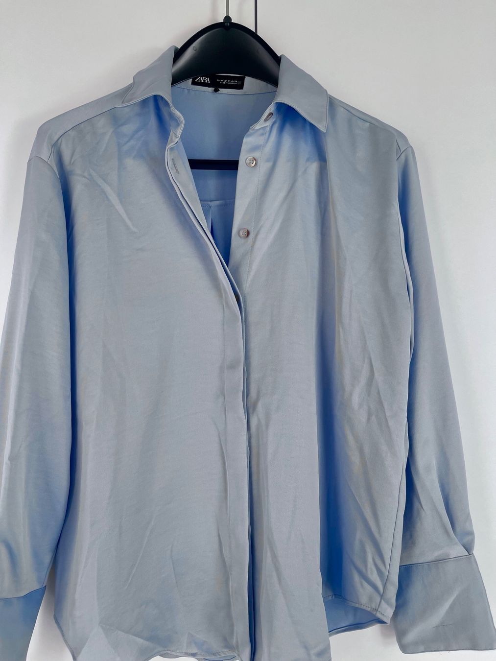 Zara Camicette: ZARA Satin-Bluse, hellblau,  Grösse M – Usato da Wangen b. Olten venduto da VeraHa 3