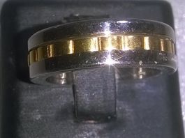 RING EDELSTHAL,,,NICKELFREI,,,VERSILBER UND VERGOLDET