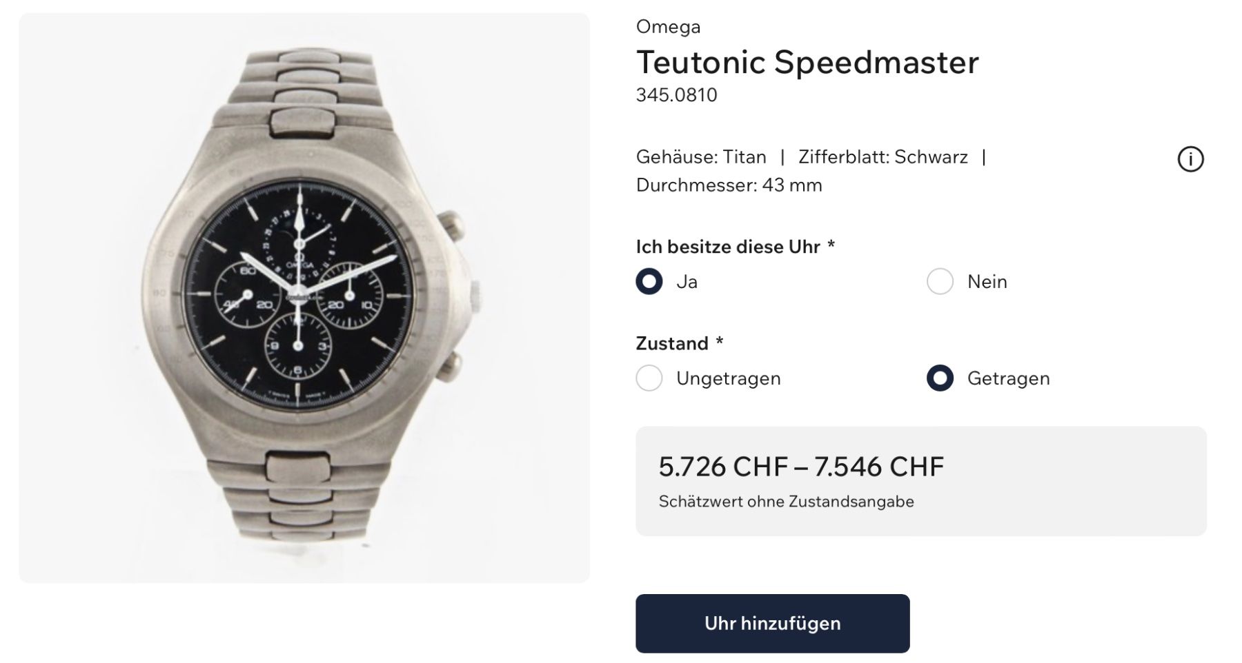 Omega Orologi: Omega Speedmaster Cal. 866 Ref. TI 345.0810 - Ab Revision – Usato da Herisau venduto da joe_5hh6 8