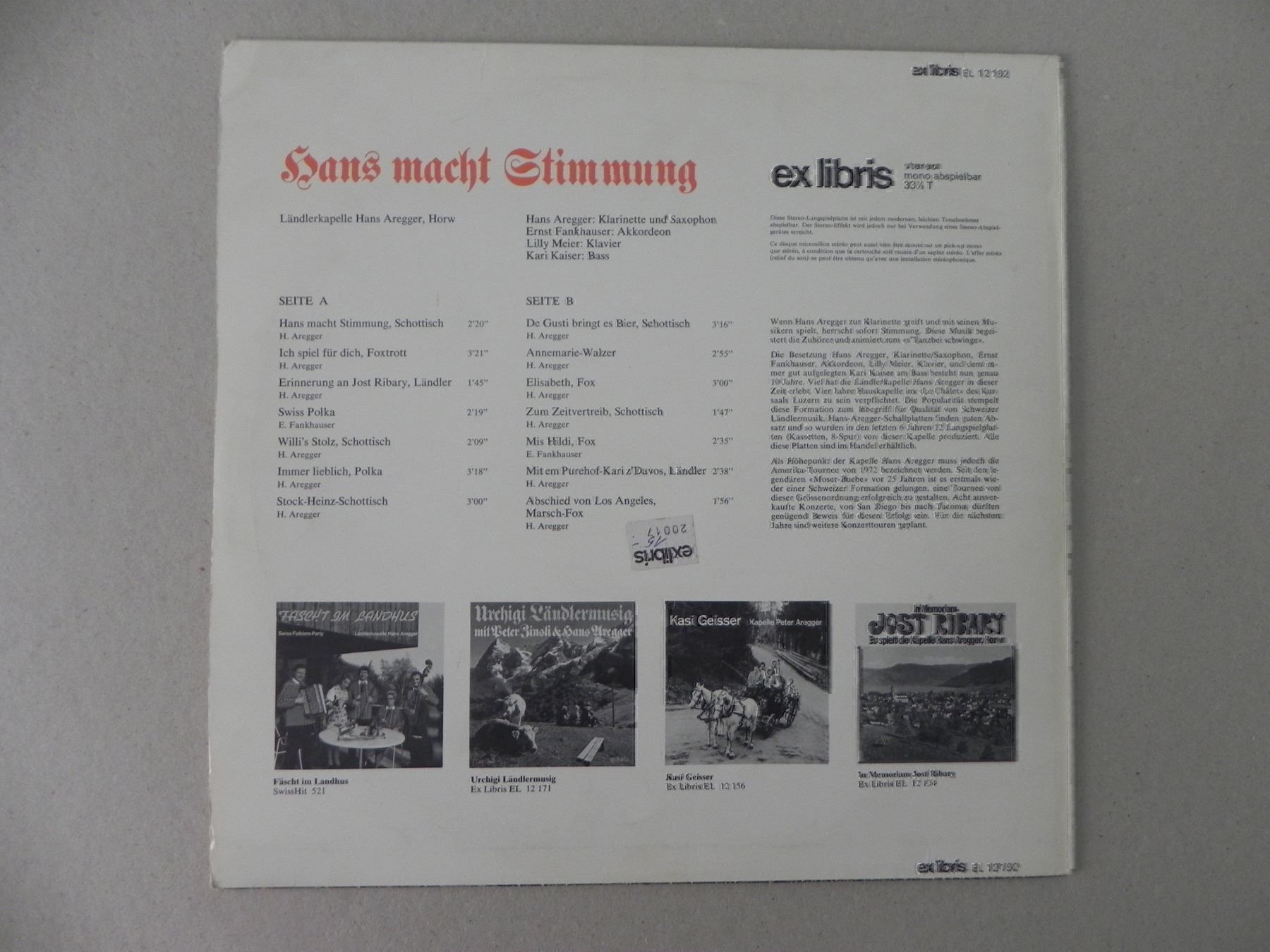 Dischi in vinile: Ländlerkapelle Hans Aregger Horw LU LP – Usato da Siebnen venduto da krimsie 1
