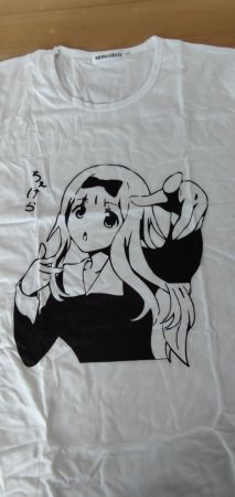 ❣️SHIRT, GR. 42, SCHWARZ/WEISS ANIME GIRL, VERSAND MÖGLICH