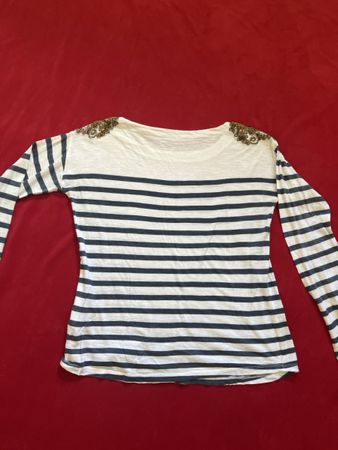 Langarmshirt gestreift mit Stickerei Grösse S guter Zustand