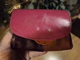 Portemonnaie aus Leder, Top Zustand, bunt, Herbstlook!