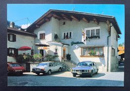 Andeer Hotel ,Weisses Kreuz‘ div. Oldtimer Autos, BMW