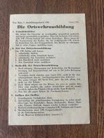 Reglement Faltblatt, Die Ortswehrausbildung von 1945
