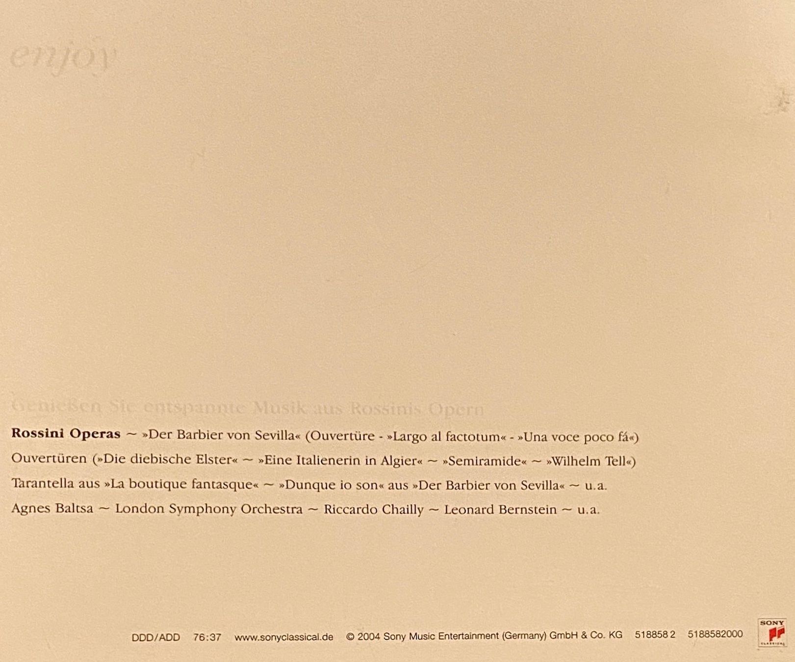 CDs: Enjoy Rossini Opera • Sony Classical CD – D'occasion à Luzern par lyc_fmg7 1