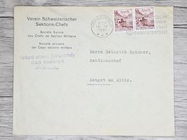 CL01 Enveloppe + Timbre Suisse 1941