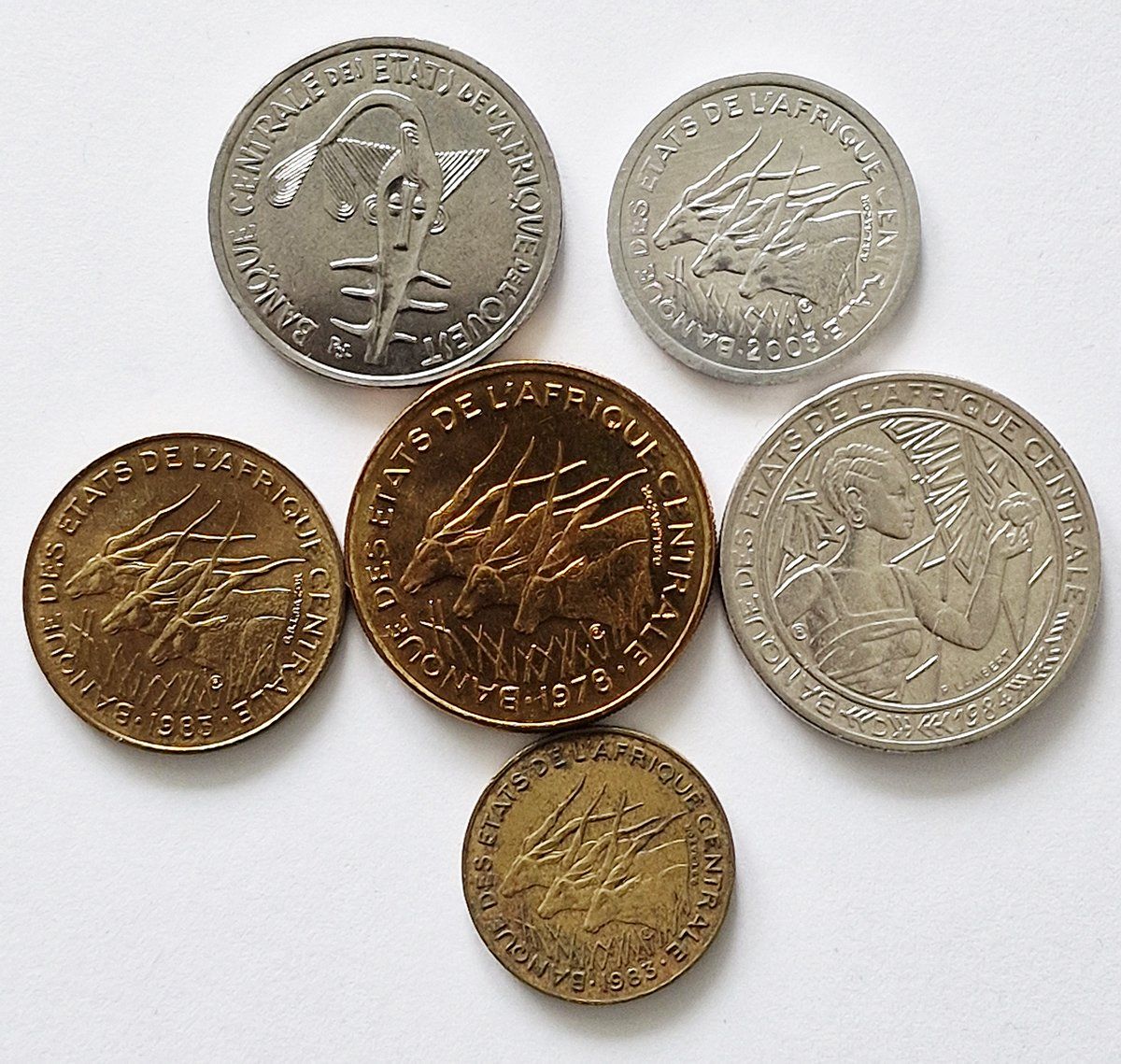 Alle Münzen: 6 x Central Africa – Gebraucht aus Illnau von swisshippo 1