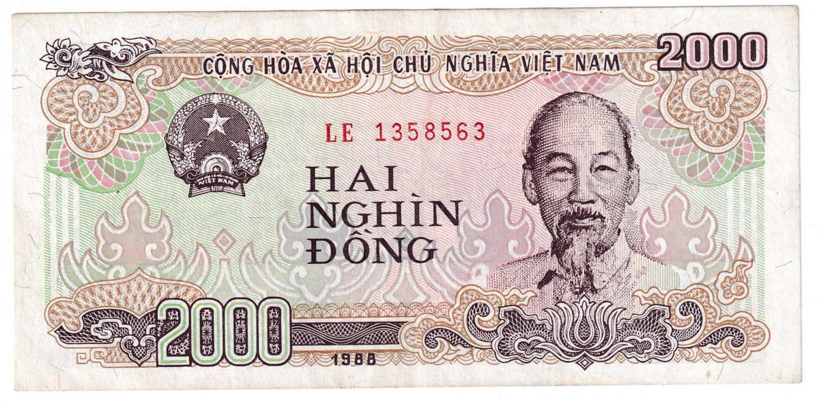 Banconote: Banknote Vietnam 2000 dong 1988ss-vorz – Usato da Neuchâtel venduto da karlpierrino
