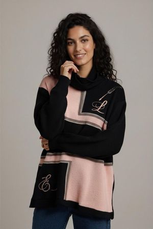 Gollé Haug Schwarzer & Rosa Rollkragenpullover - Größe 44