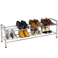 Schuhregal Schuhablage Edelstahl 2 Ebenen für 9-12 Paar