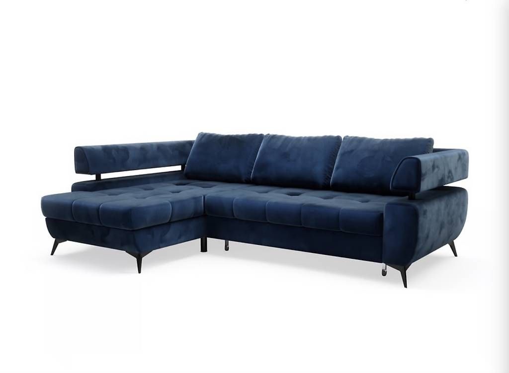 Sofas: Ecksofa samt-blau mit Schlaffunktion – D'occasion à Zürich par Digib 3