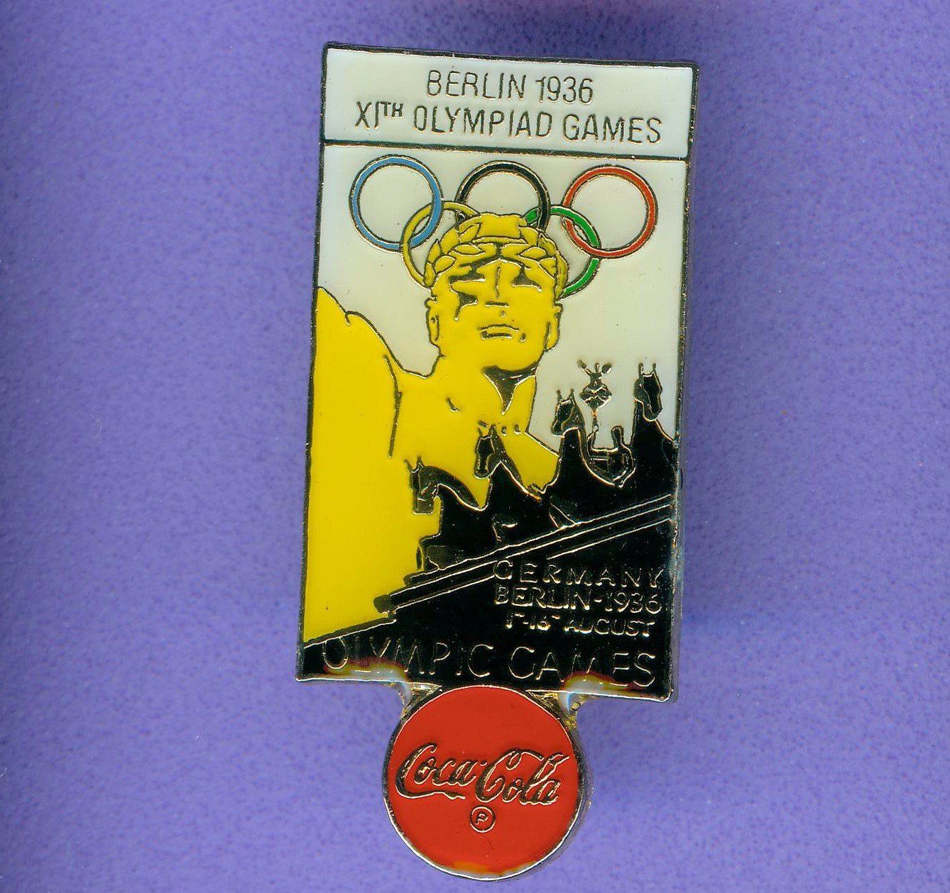 Coca-Cola Plaketten & Abzeichen: Cola  Sommer-Olympiade  BERLIN 1936 – Gebraucht aus Winterthur von Sammleroase