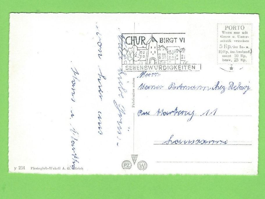 Cartoline postali: Chur,  Hof mit Calanda – Usato da Zürich venduto da t24_de 1