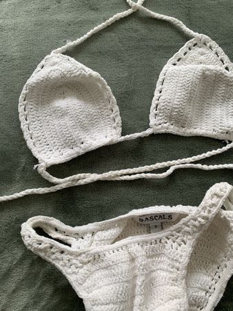 Bikini brésilien 🌴🤍 RASCALS blanc S crochet fait main
