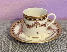 Tasse à moka et soucoupe Langenthal peinte à la main