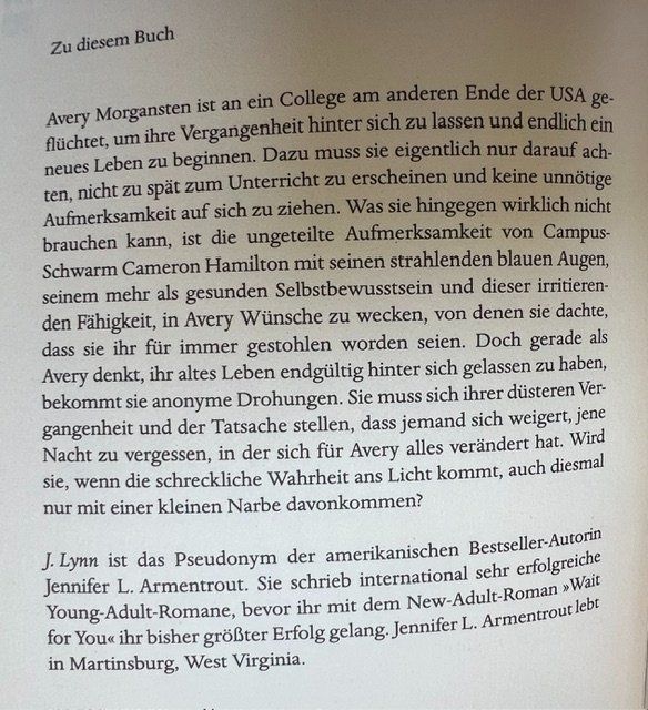 Livres: Wait for you von J. Lynn – D'occasion à Zürich par popcorn67 4