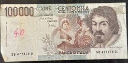 Italienische 100'000 Lire Banknote, Jahrgang 1983
