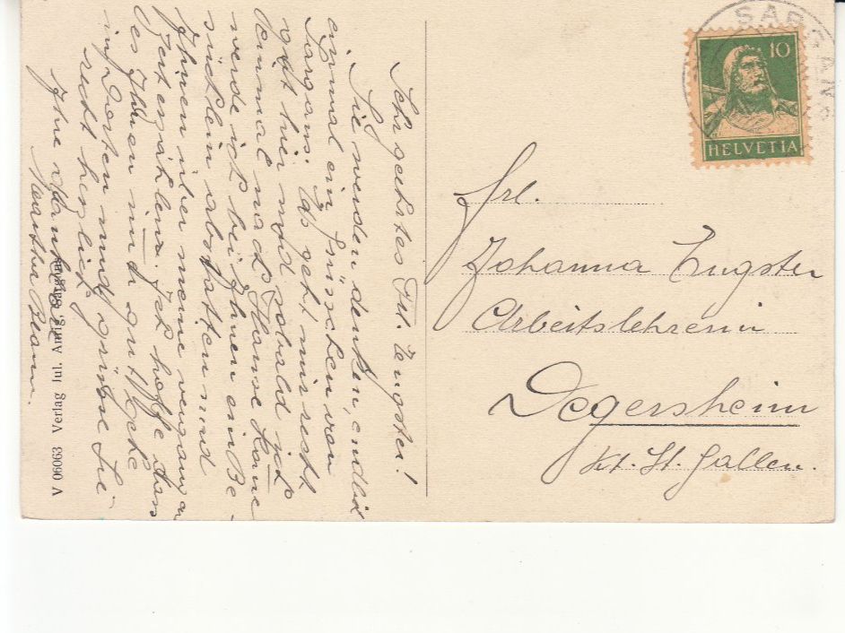 Cartoline postali: Sargans 1927 – Usato da Bürglen TG venduto da StampGraf 1