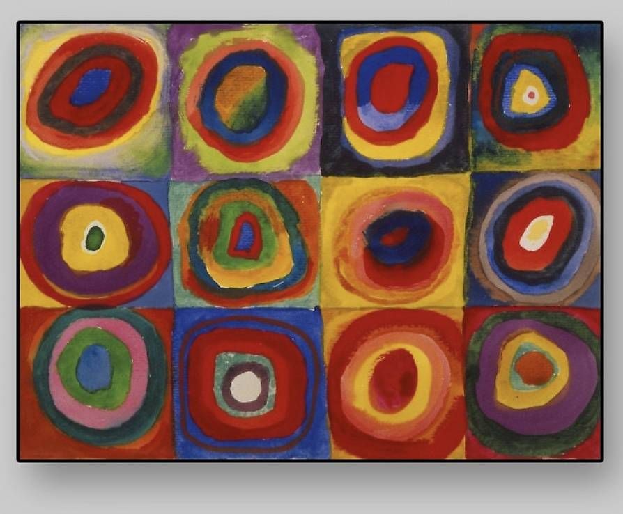 Dipinti: Kandinsky, Farbstudie quadrate, 93x70cm – Usato da Verbier venduto da Plav_