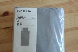 Neu - Bettwäsche-Set IKEA ÄNGSLILJA, Grau, 150x200 / 50x60