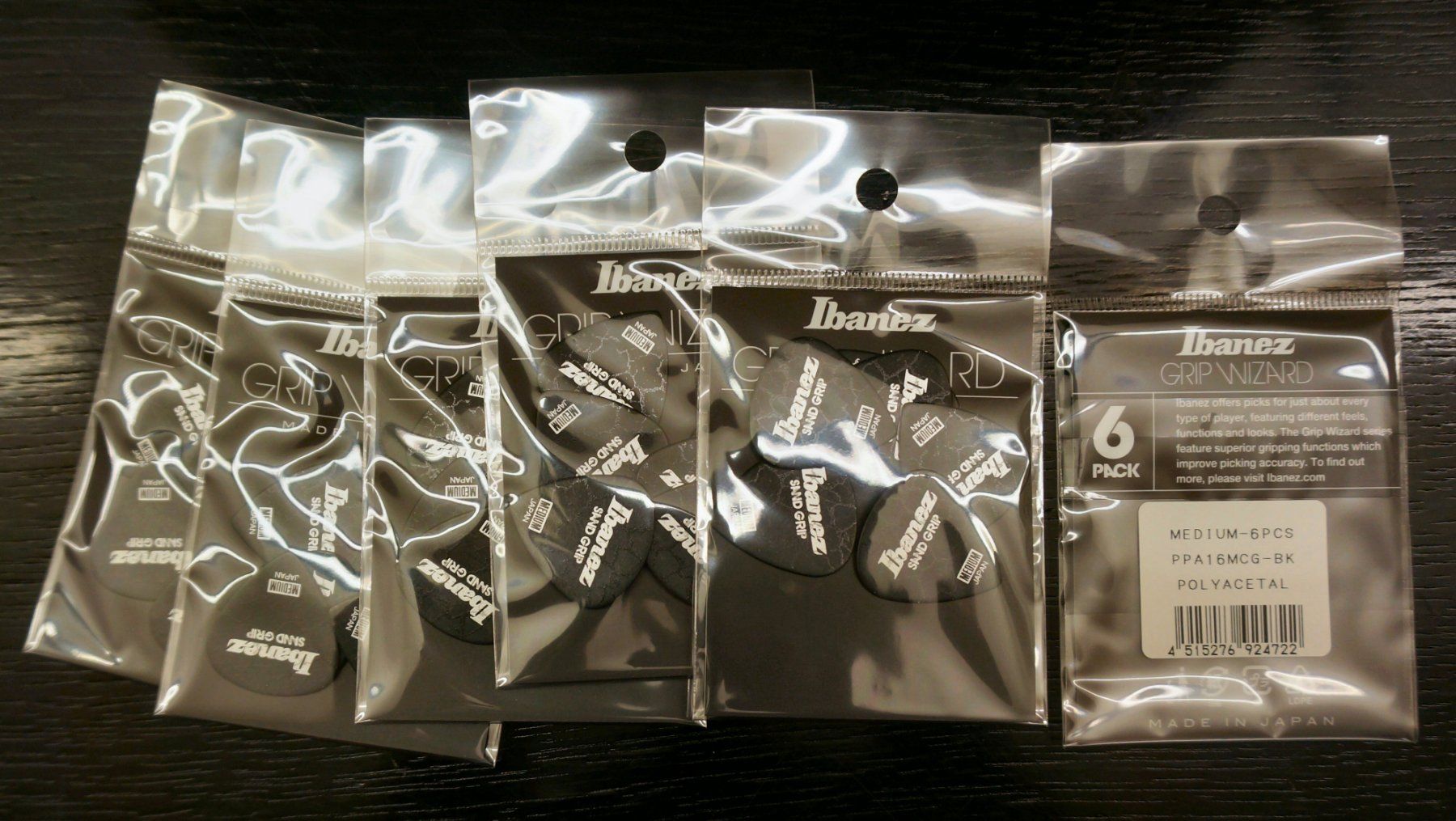 Ibanez Strumenti musicali: Ibanez Picks, GRIP WIZARD, Sand Grip, Medium, Black, 36pcs – Nuovo e nell'imballaggio originale da Zofingen venduto da Rodeln