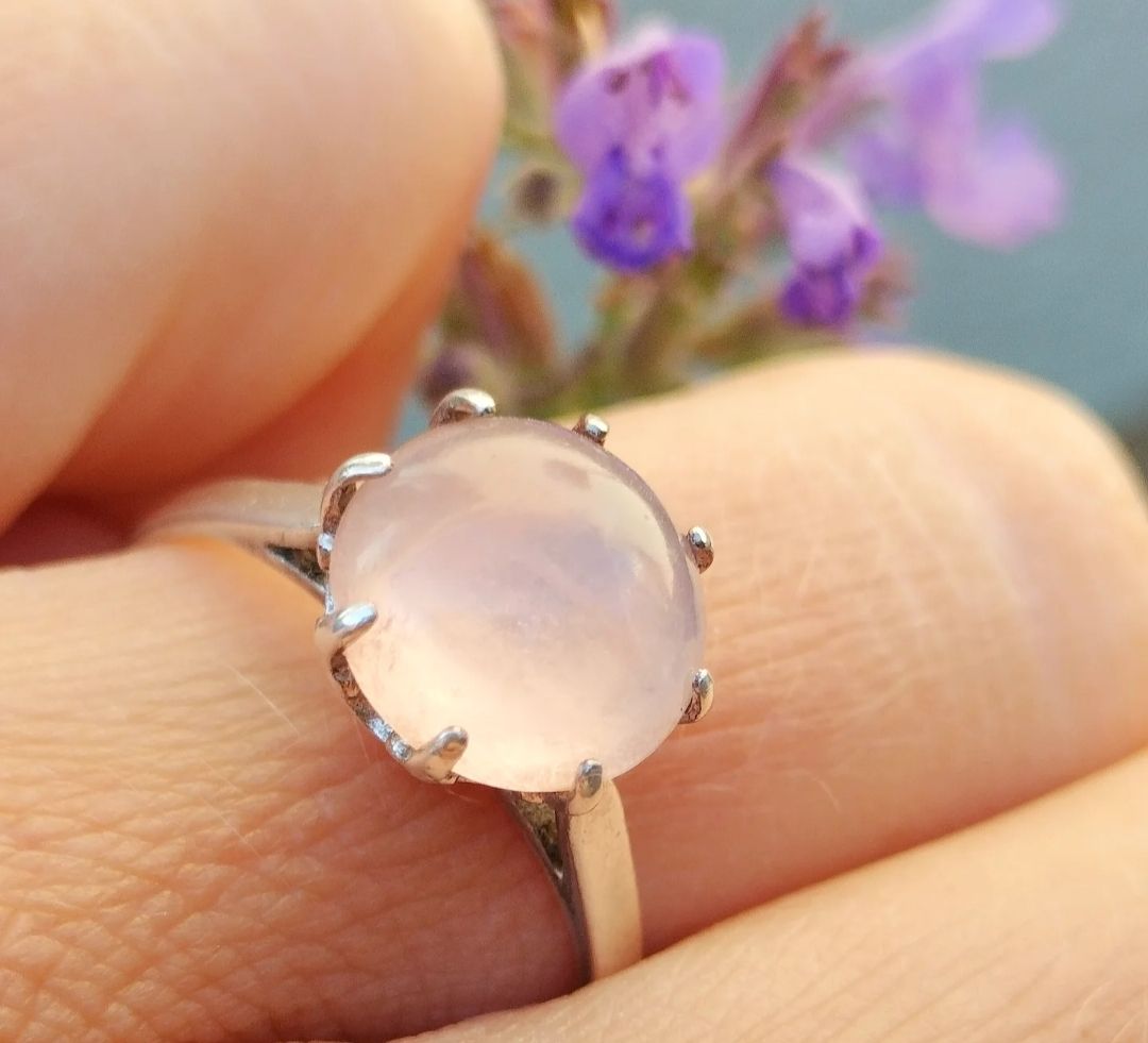 Anelli: Antiker Cabochon Rosenquarz Kronen Ring Silber – Usato da schwyz venduto da larry91sz 4