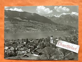 Sarnen, Sachseln am Sarnersee mit Pilatus, 1956.