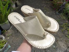 ANDRE ASSOUS ESPADRILLE GOLD GR 38 - NEU - MADE IN SPAIN