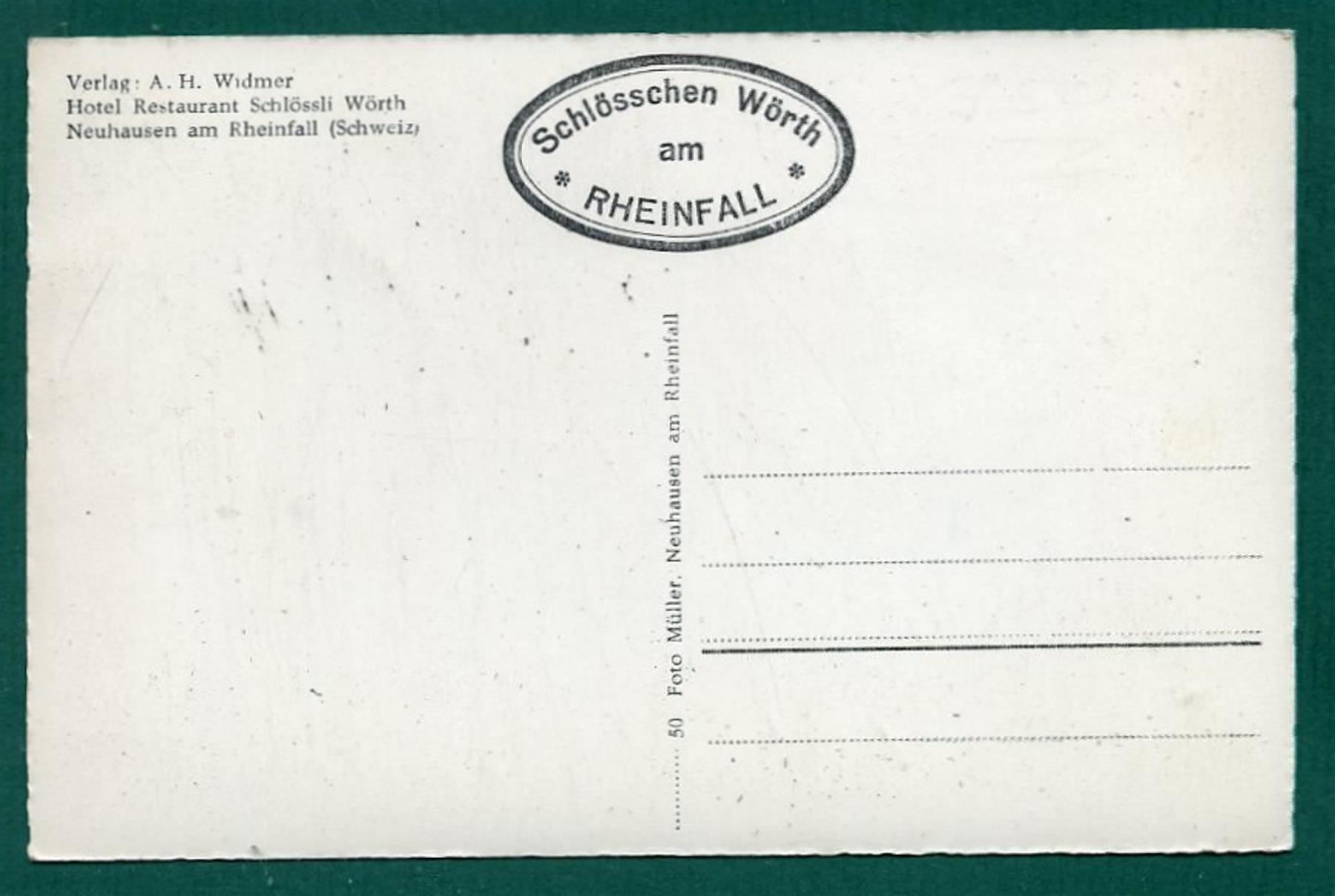 Ansichtskarten: Rheinfall, 4 Ansichten, ungelaufen, ca. 1955 – Gebraucht aus Sargans von Hausi1951 1