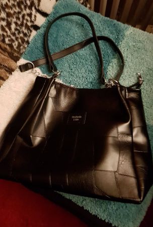 Praktische Damen Handtasche Schwarz ca.22x35cm