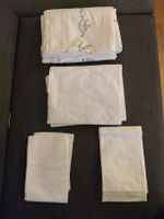 Parure de lit vintage en coton – Broderie main artisanale