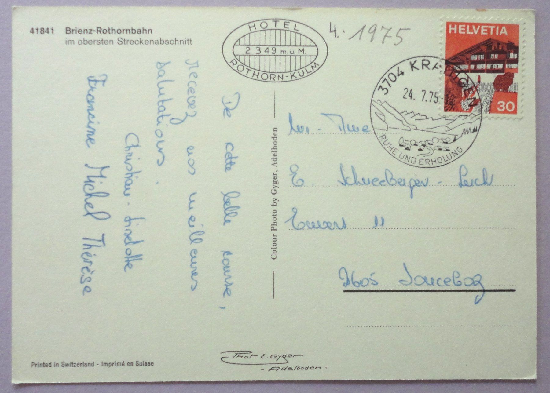 Cartes postales: Brienz-Rothornbahn – D'occasion à Fétigny par Billy2miny 1