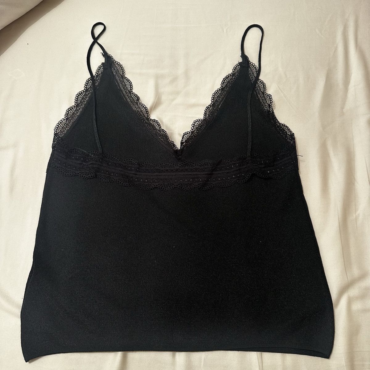 Zara Top: Schwarzes Top mit Spitze und Trägern Grösse S – Usato da Zürich venduto da zor_9n5z 8