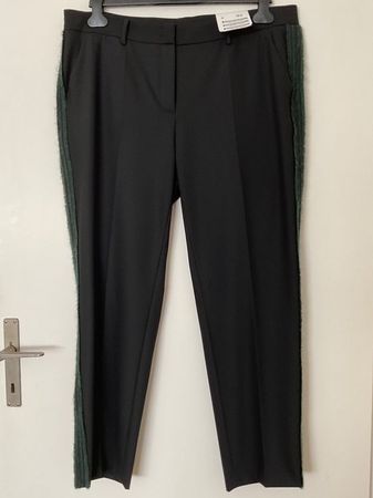 CAMBIO Hose mit Wolle Gr 44 schwarz/grün NEU NP 240