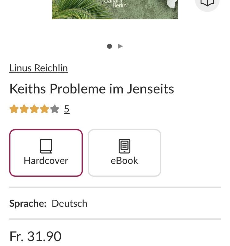 Livres: Linus Reichlin: Roman – D'occasion à Buchs AG par Allerleis 4