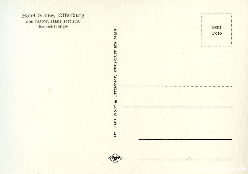 Cartoline postali: Offenburg - Hotel Sonne Barocktreppe – Usato da Emmenbrücke venduto da teestube 1