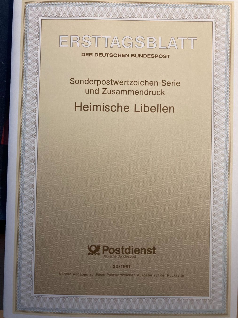 Alle Briefmarken: BRD 1991 Ersttagsblatt Heimische Libellen – Gebraucht aus Liestal von schnueps 1