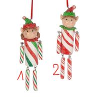 Baumschmuck Zuckerstangen Elfe und Elf mit beweglichen Beine